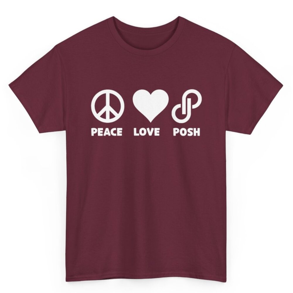 Peace-Love-Posh Unisex Cotton Tee - Picture 2 of 3